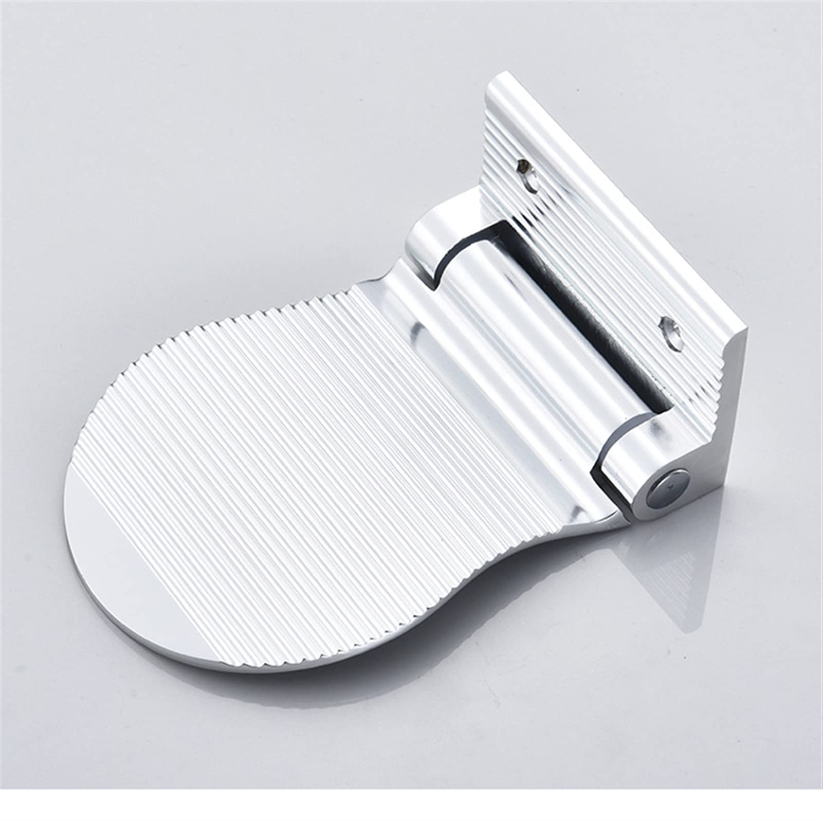 YYOUHE Aluminum Bathroom Storage Shelves - Anti-Slip Shower Floor Shelf & Safety Foot Rest for Shower Room - Space Saving Pedal Hanger Organizer (Silver) - Perfect for Small Bathrooms, Spa Showers & Elderly Safety