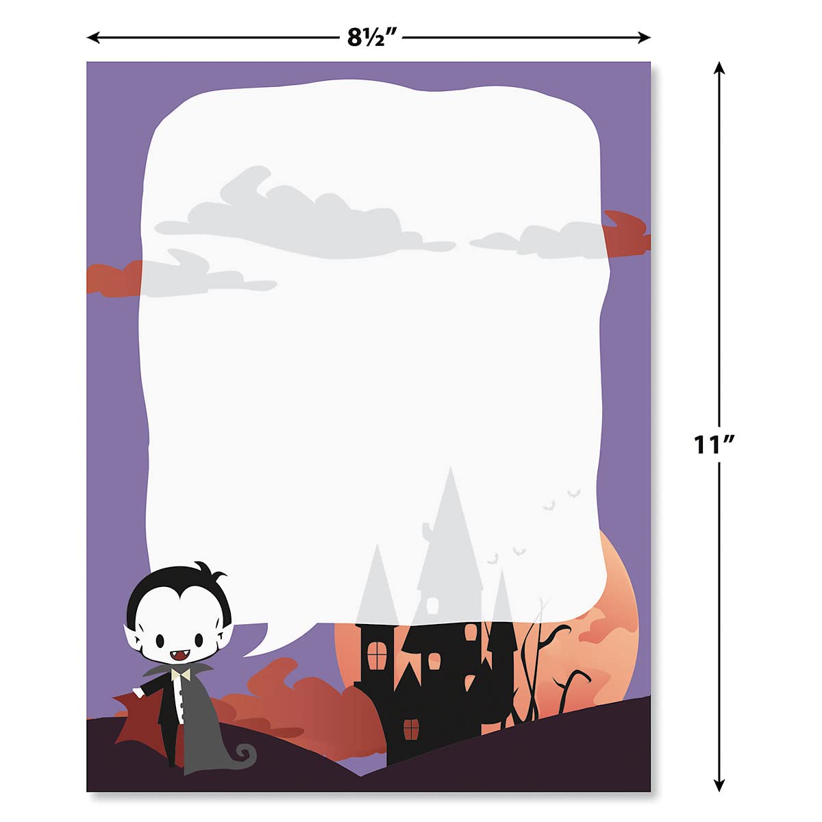 Vampire Halloween Letter Paper - 25 Sheets Gothic Stationery for Fall, Newsletters, Announcements & Invitations | Perfect for Halloween Parties, Themed Events & Spooky Correspondence