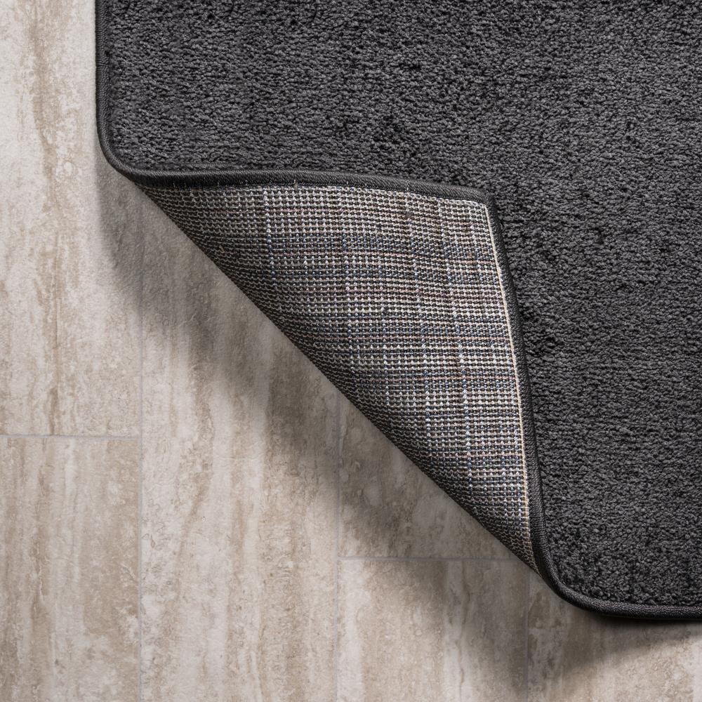 Black Haze Solid Low Pile Area Rug - Soft Modern Floor Covering for Living Room, Bedroom & Office