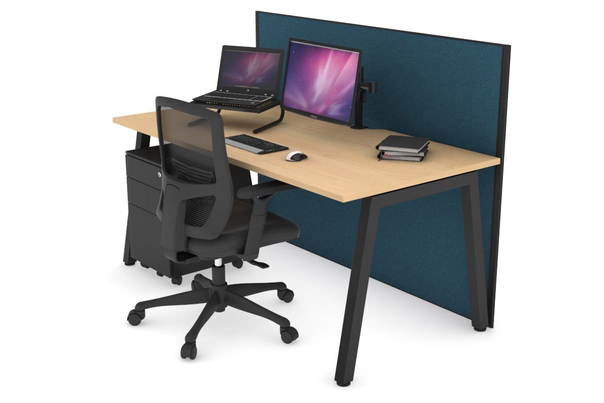 Horizon Quadro A Legs Office Desk - 1600L x 800W with Cable Management Scallop | Modern Workstation for Home Office, Study Room & Small Business Spaces