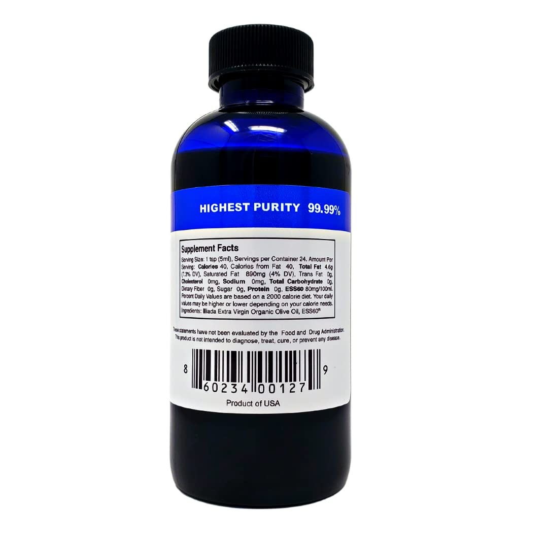 Pure C60 Fullerene 99.99% Premium Extra Virgin Olive Oil Supplement - 120ml Bottle - Antioxidant Boost for Brain Health & Longevity - Perfect for Daily Wellness Routine & Biohacking Enthusiasts