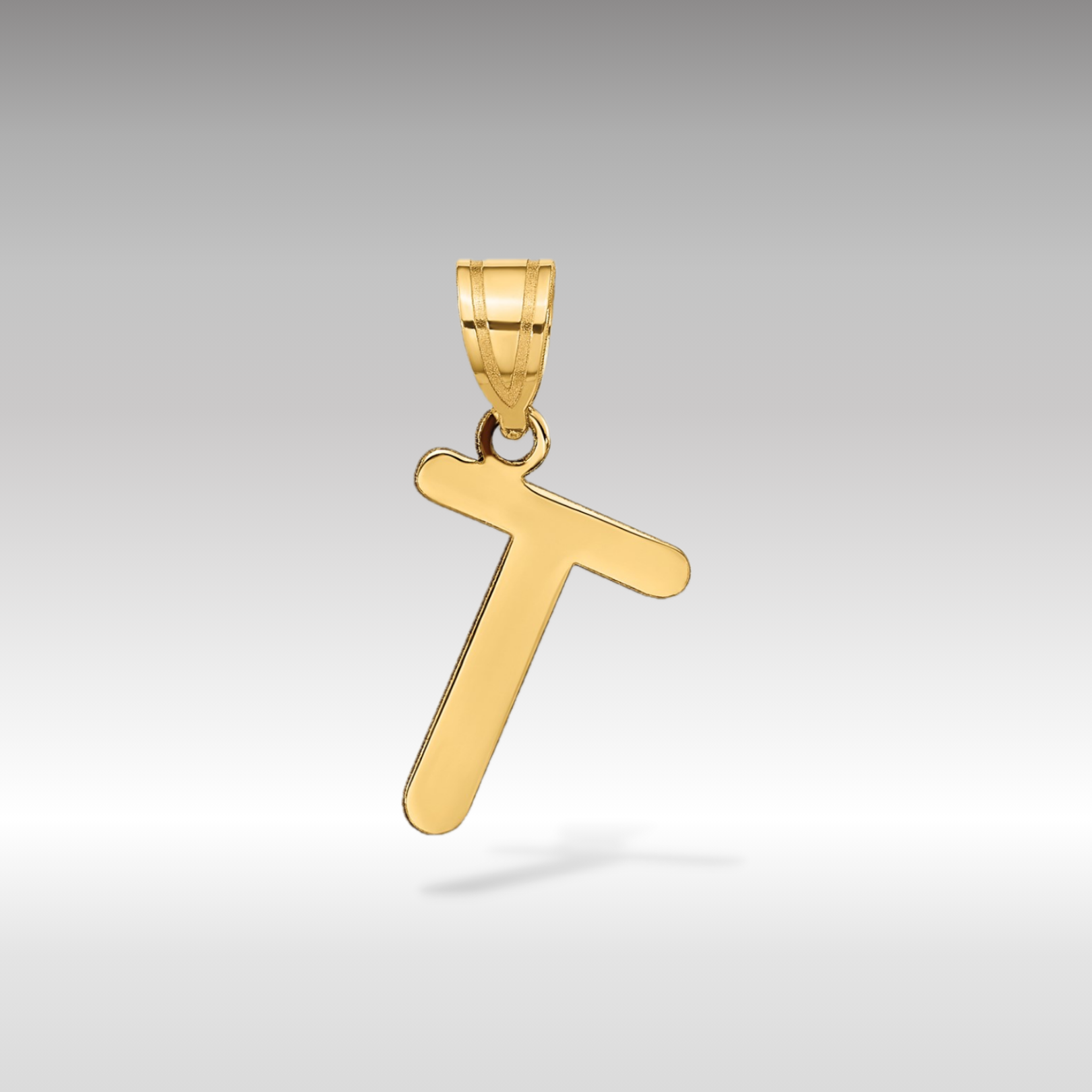 Gold Polished Letter 'T' Initial Charm Pendant - Model YC1441 | Personalized Jewelry Gift for Women, Men | Perfect for Necklaces, Bracelets & Keepsakes