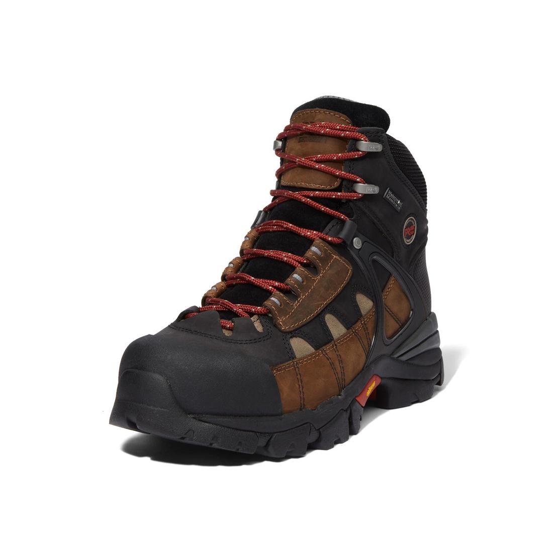Hyperion 6 Inch Alloy Toe Waterproof Work Boots for Men - Brown Safety Shoes for Construction, Warehouse & Outdoor Work - Slip Resistant & Comfortable Work Footwear