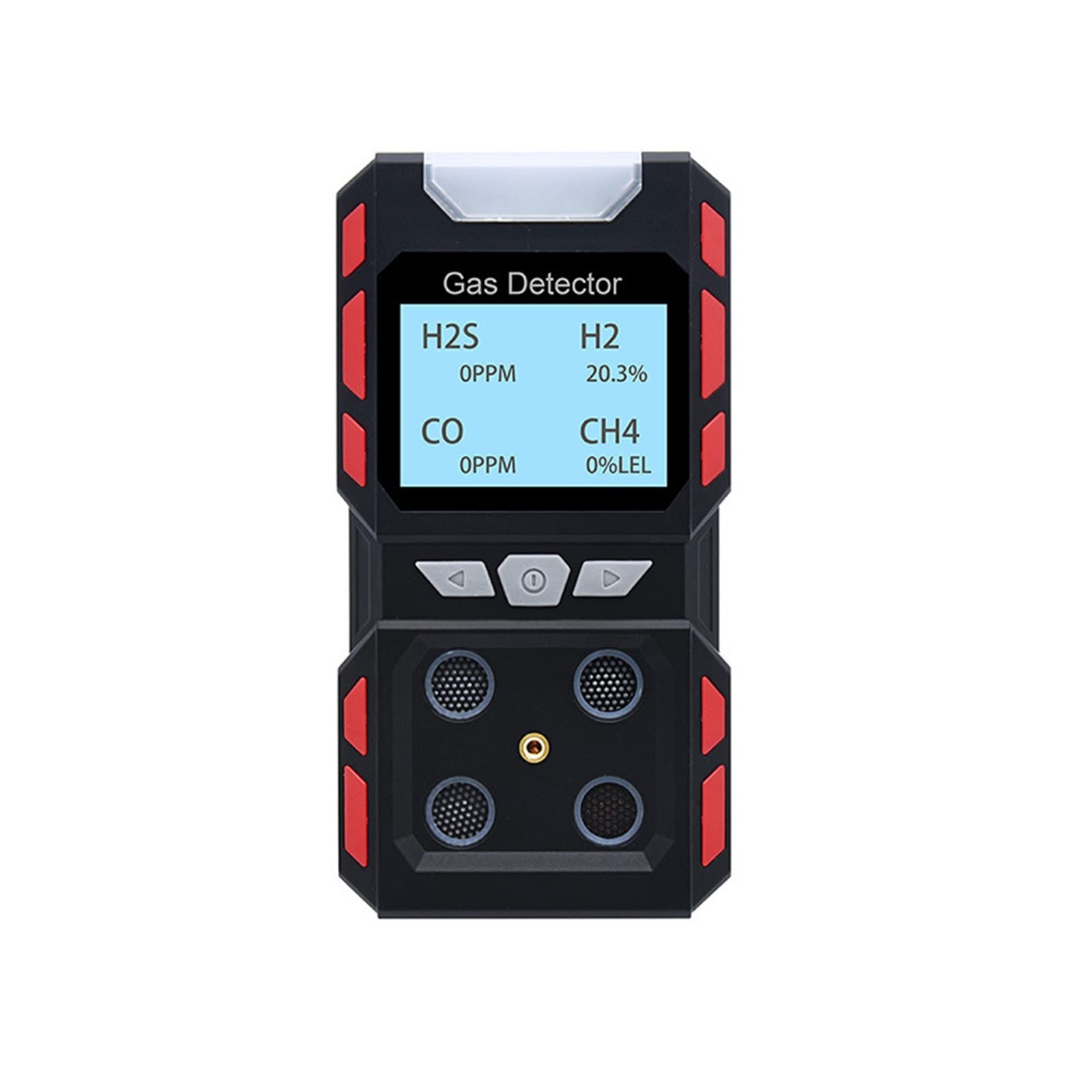 4-in-1 Industrial Air Quality Monitor - CO H2S O2 CH4 Gas Leak Detector with Voice Alarm & Safety Warning | Portable Combustible Gas Tester for Factory, Warehouse, and Laboratory Safety Inspections