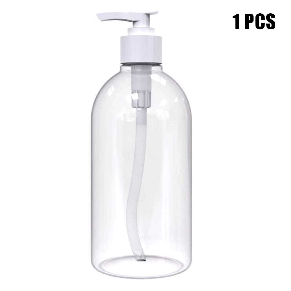 VALINK 1/3 Pack 500ml Refillable Shampoo Bottles with Pump - Clear Plastic Empty Lotion Dispenser for Shampoo, Conditioner, Liquid Soap & Essential Oils - Perfect for Travel, Bathroom Storage & Salon Use