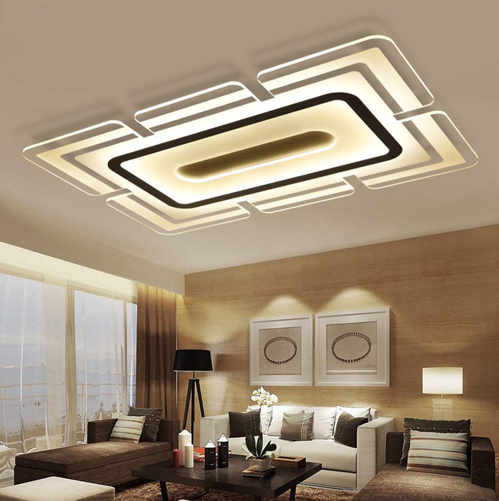 Modern LED Ceiling Light - Ultra Thin Acrylic Rectangular Design, 120x80cm, 3-Color Dimmable for Living Room, Bedroom, Dining Room | Energy Efficient Home Lighting Solution for Contemporary Spaces
