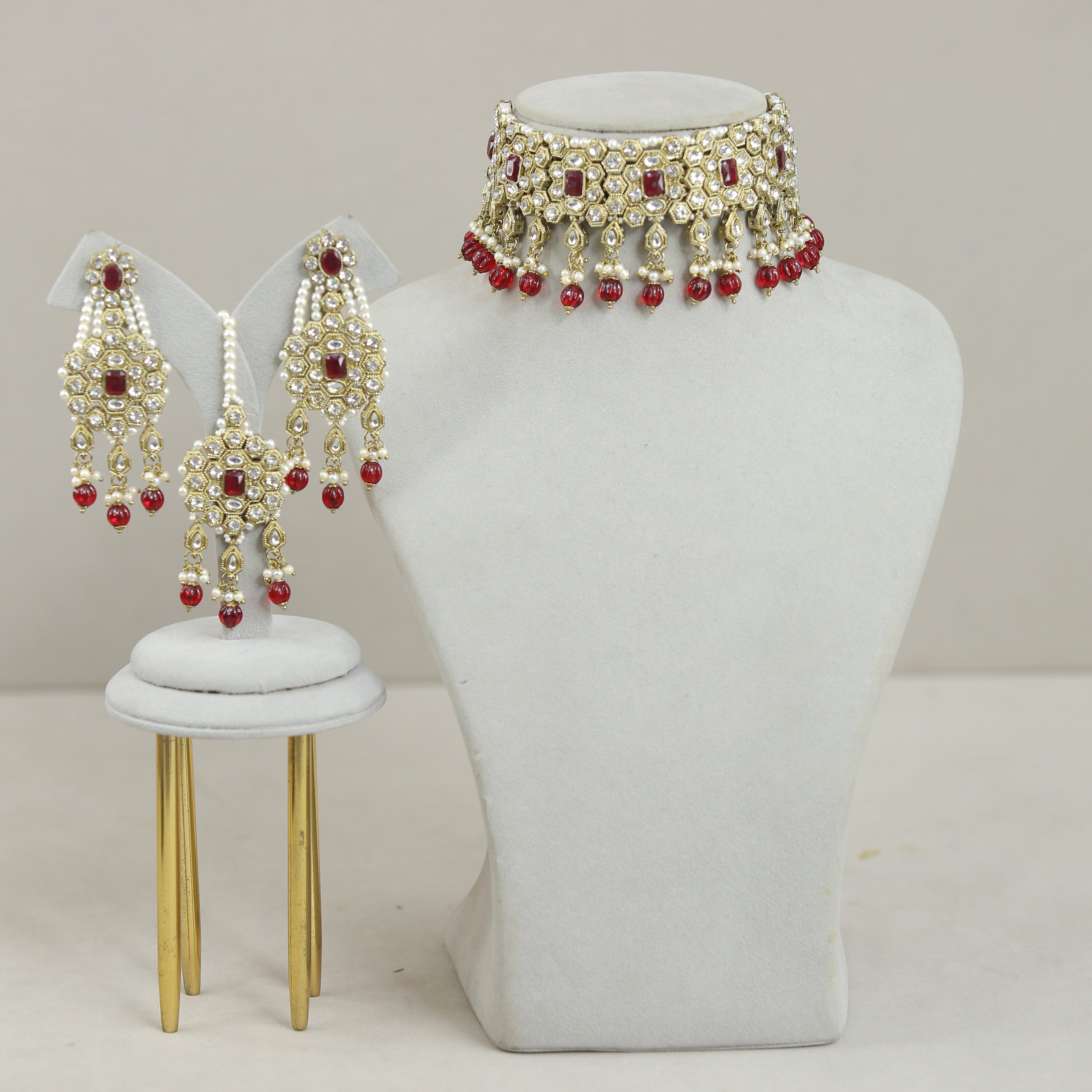 Amanpreet Stone Jewelry Set - Elegant Necklace, Earrings & Bracelet for Women | Perfect for Weddings, Parties & Special Occasions