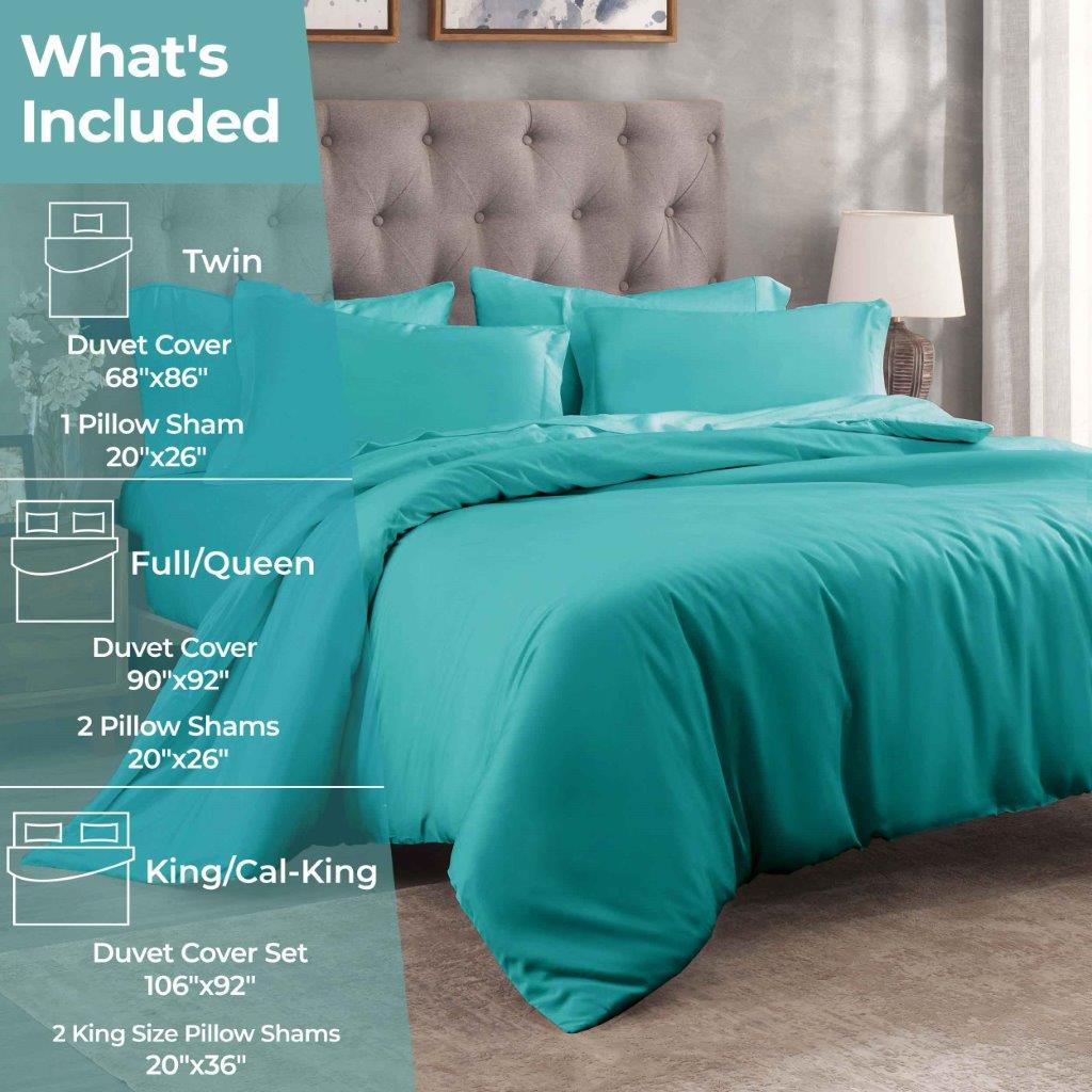 Premium Egyptian Cotton 400 Thread Count Duvet Cover Set - Ultra Soft & Breathable Bedding for Luxury Hotels & Master Bedrooms