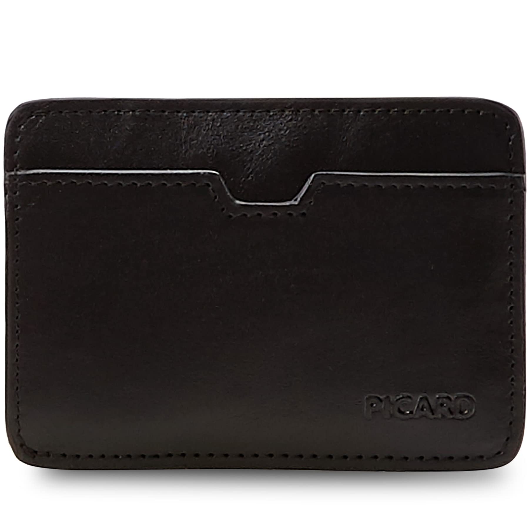 Premium Picard Leather Card Holder in Apache Black - Slim RFID Blocking Wallet for Men & Women - Perfect for Travel, Business & Everyday Use