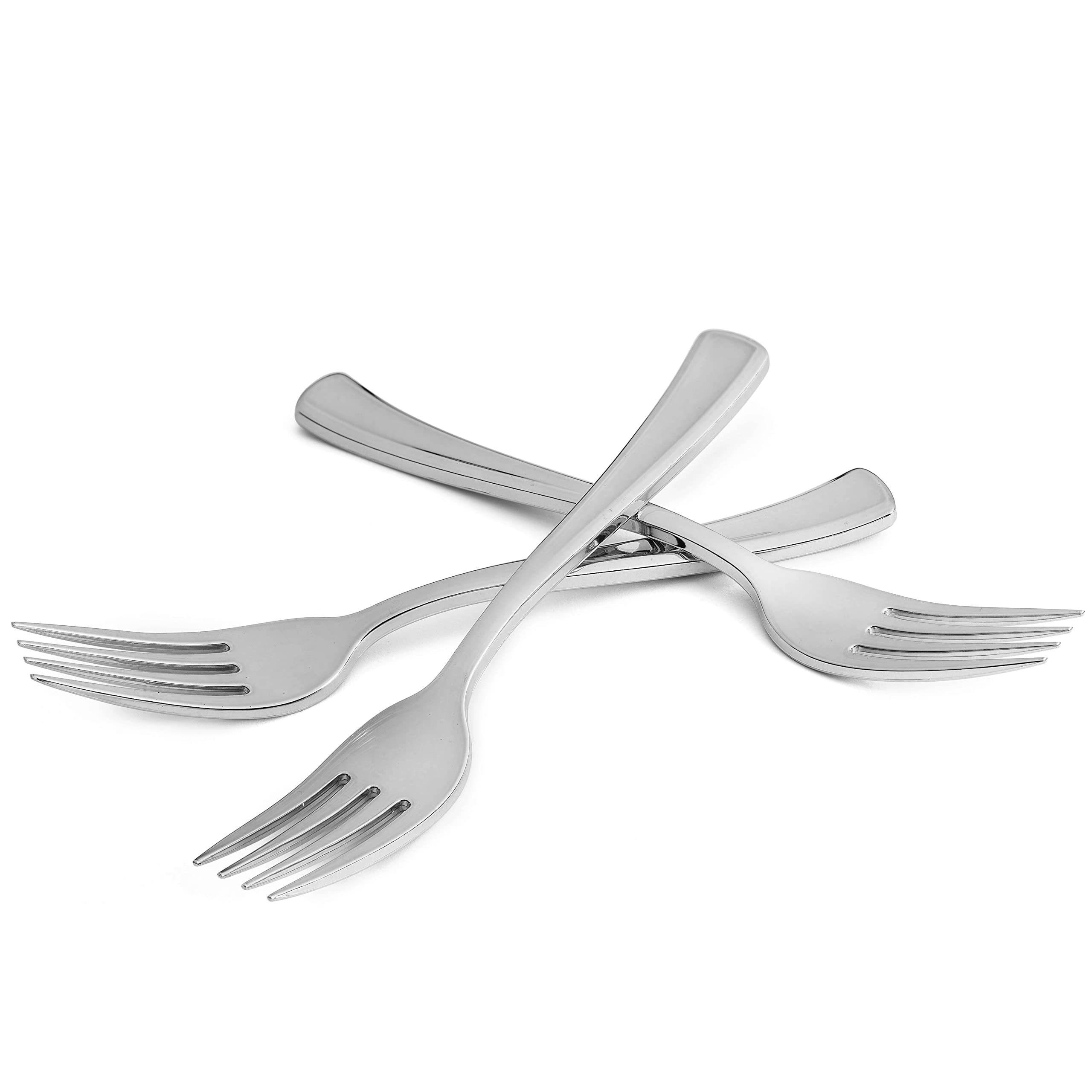 75-Pack Premium Plastic Silver Forks - Heavy Duty Disposable Cutlery Set for Parties, Weddings & Events - Glossy Silverware for Catering, Picnics & Home Use - Durable Plastic Forks by Stock Your Home
