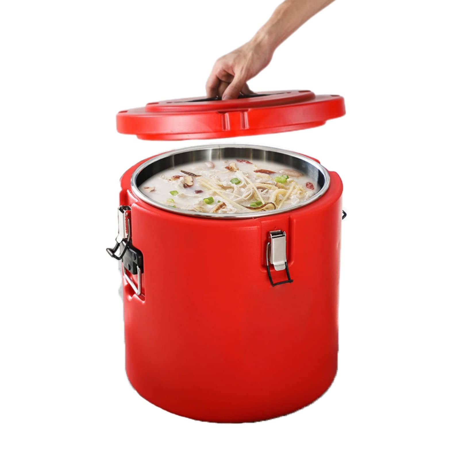 Insulated Soup Pan Carrier - 15 Quart (3.75 Gallon) Commercial Hot & Cold Food Warmer Box with Stainless Steel Lining & Dust Cover - Portable Large Capacity Insulated Cooler for Catering, Restaurants, Picnics & Outdoor Events