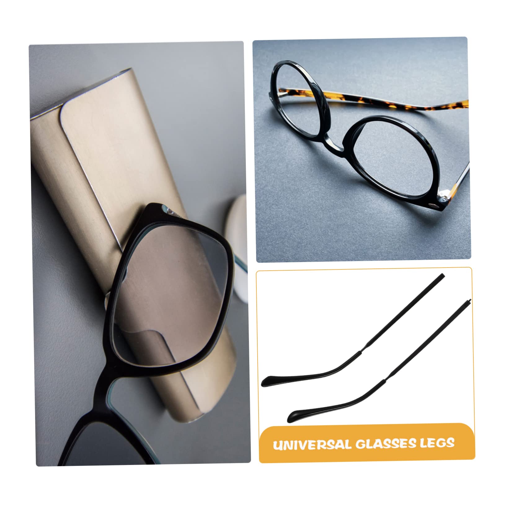 Gogogmee 2 Pairs Easy to Install Metal Eyeglass Temple Replacement Arms for Glasses Frames - Perfect for Repairing Broken or Loose Glasses at Home