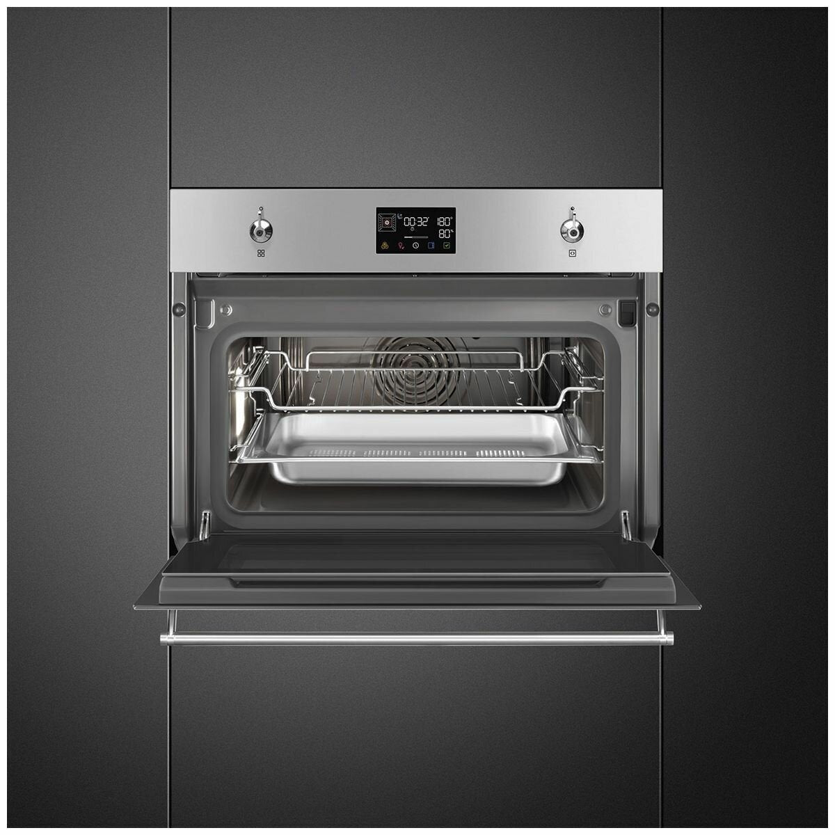 Smeg SOA4302S3X Compact Classic Steam Oven - 100 Series Stainless Steel | Perfect for Small Kitchens, Apartments & Baking Enthusiasts