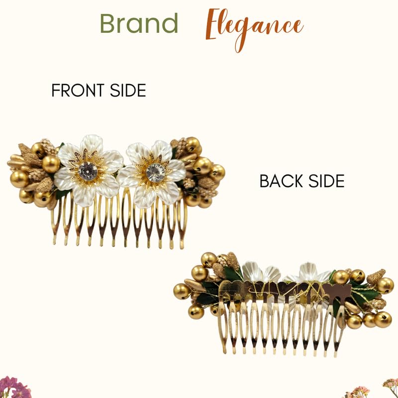 Flower Hair Comb Clip - Artificial Floral Hair Accessories for Women, Bridal, Wedding, Boho Style (Pack of 1) - Perfect for Parties, Prom, and Special Occasions