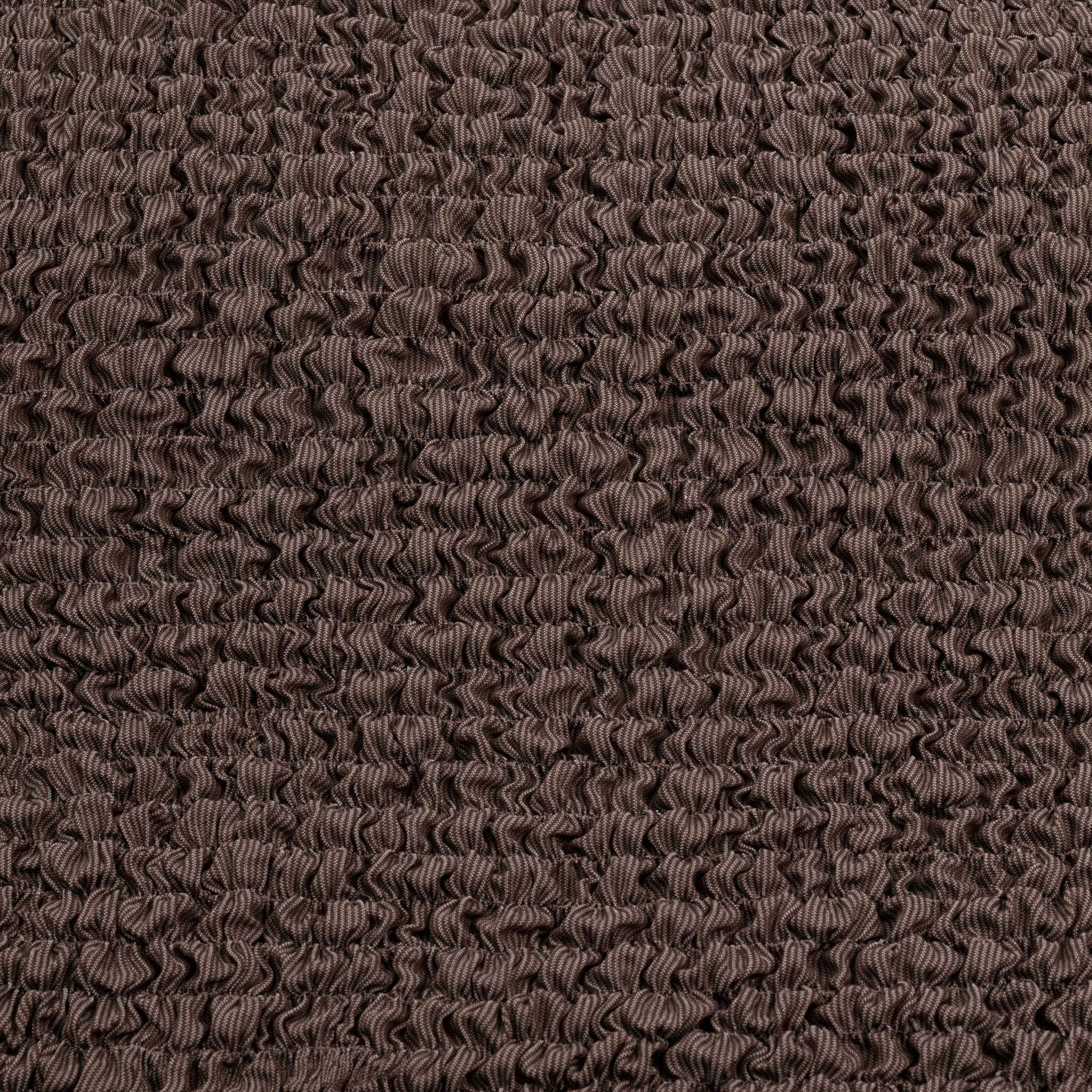 Stretch Sofa Slipcover - Soft Polyester Fabric Couch Cover - Washable 1-Piece Form Fit Protector for Pets - Mille Righe Collection in Brown | Perfect for Living Room, Family Room & Pet-Friendly Homes