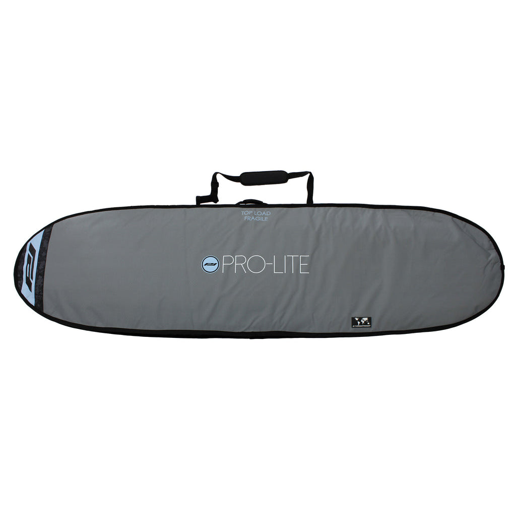 Pro Lite Board Bag - Rhino Travel Bag for 8'0 to 9'6 Longboards (Holds 1-2 Boards) in Gray/Light Blue/Black - Perfect for Surfing, Paddleboarding & Travel Protection