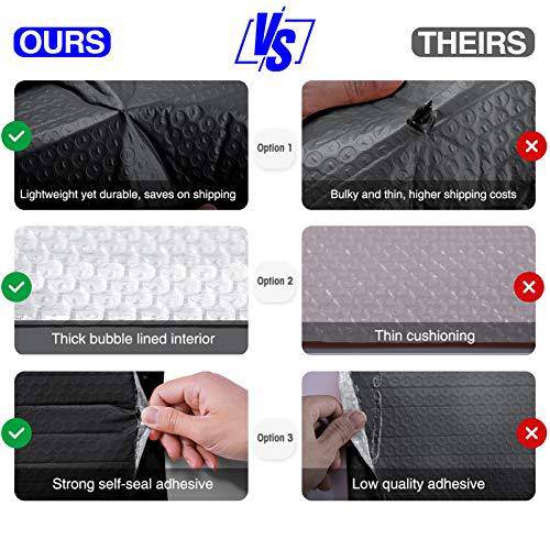 6x10 Bubble Mailer Padded Envelopes - Black Poly Mailers for Shipping, Mailing & Packaging | Perfect for Ecommerce, Small Business & Online Sellers