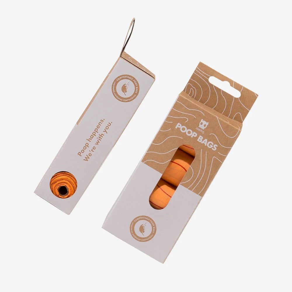 Clear Poop Bag Dispenser with 60 Compostable Waste Bags for Dogs | Eco-Friendly Pet Waste Solution | Perfect for Walks, Park Visits & Backyard Cleanup | Zee.Dog