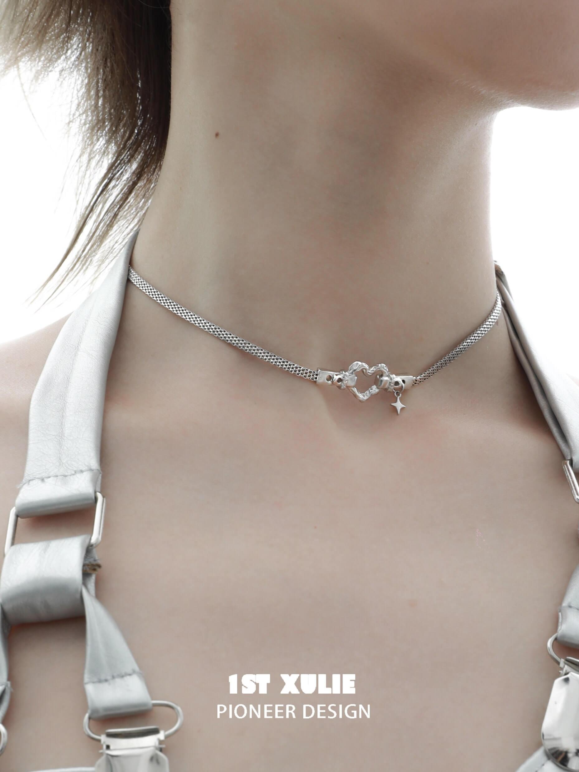Star Trails S925 Sterling Silver Skeleton Heart Pendant Necklace for Women - Dainty Gothic Jewelry Gift for Valentine's Day, Anniversary & Everyday Wear