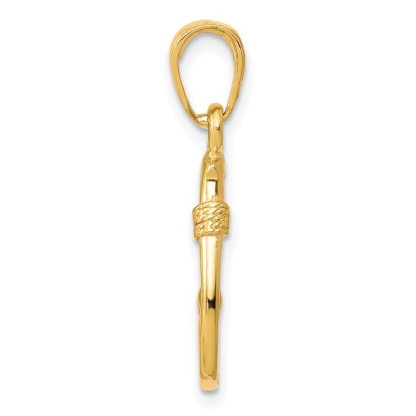 10K Solid Yellow Gold Hawaiian Fish Hook Necklace - Handmade Jewelry Pendant for Women - Perfect for Beach Vacations, Hawaiian Themed Parties & Everyday Boho Style
