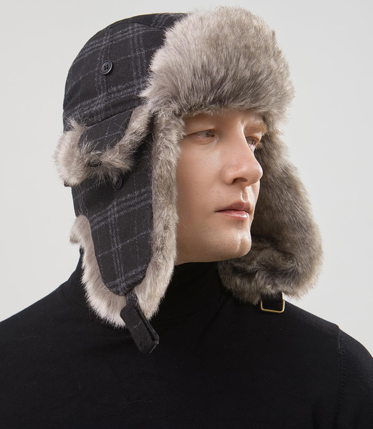 Men's & Women's Winter Trapper Hat - Wool Russian Ushanka Aviator Style for Skiing, Hunting & Cycling - Warm Cold-Proof Winter Hat for Outdoor Activities & Extreme Weather