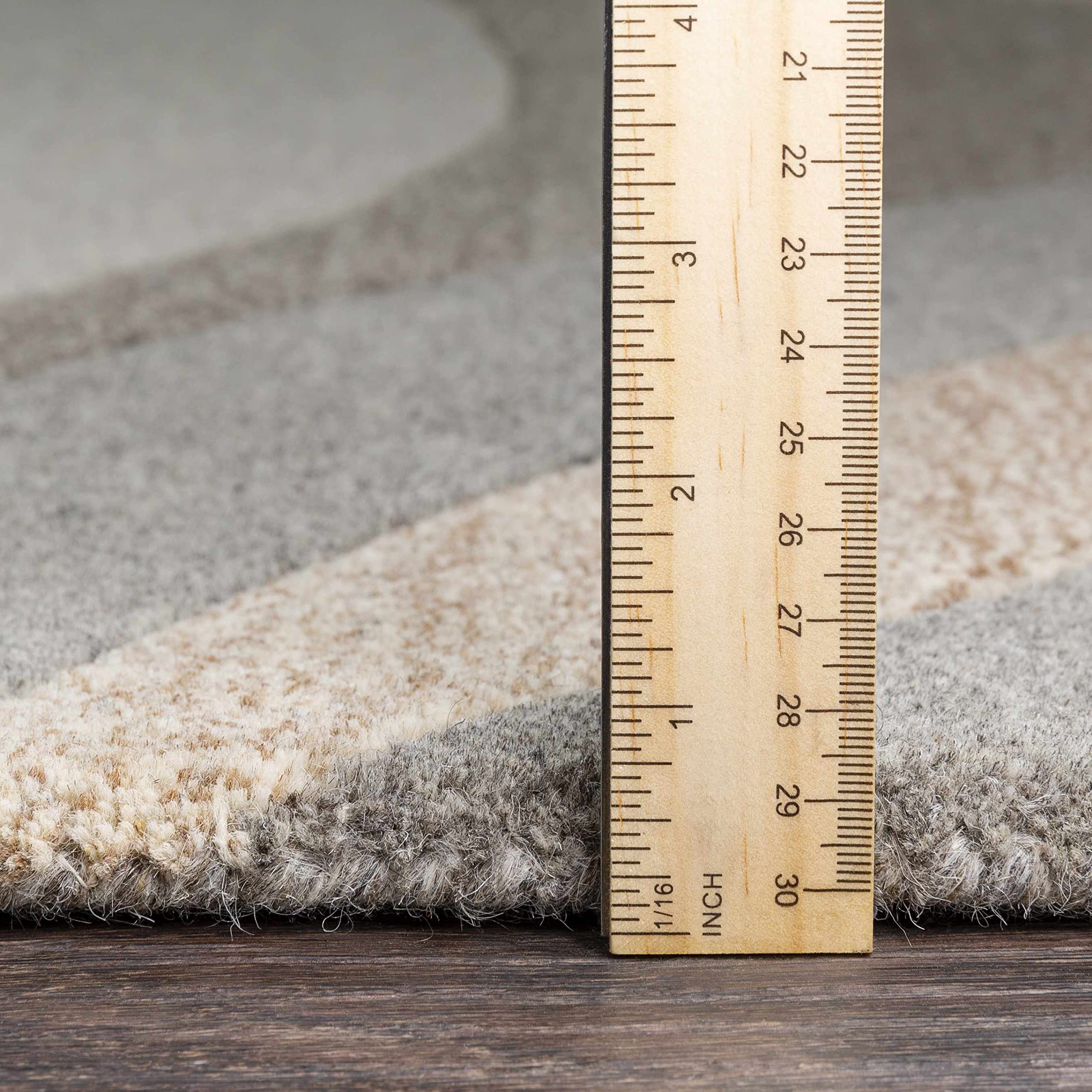 Hauteloom Rillton Wool Area Rug for Living Room and Bedroom - Modern Gray, Black, Brown - 2' x 3' - Soft & Durable - Perfect for Home Decor, Cozy Spaces, and High-Traffic Areas