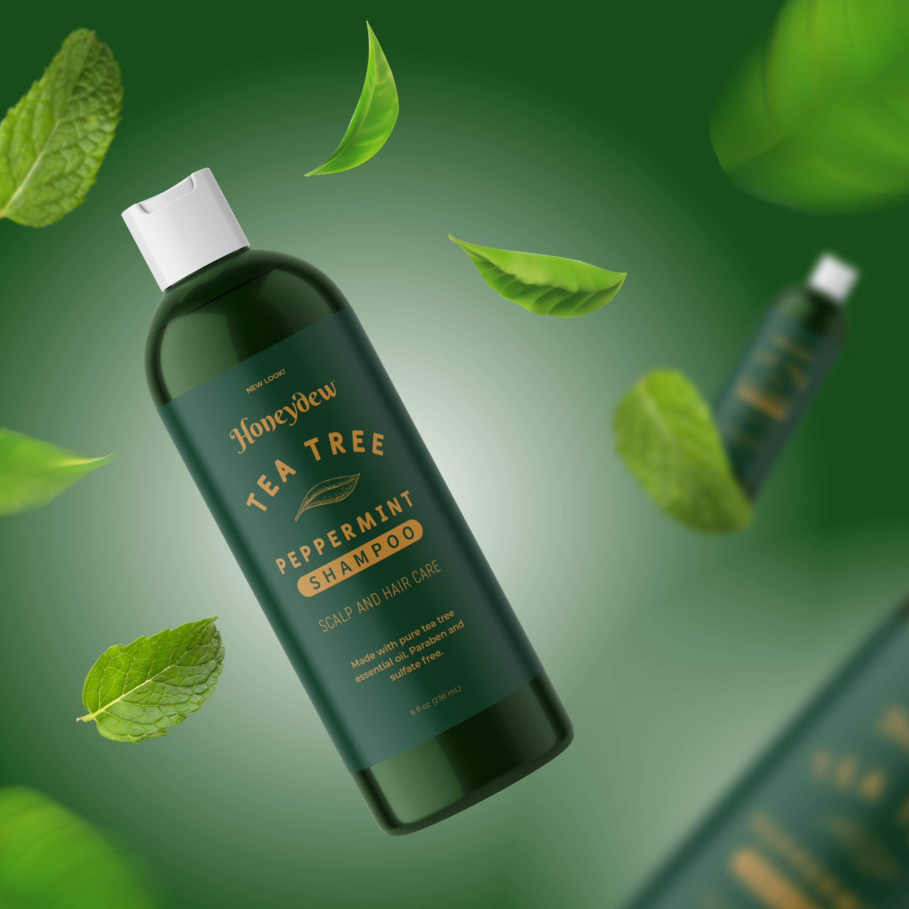 Tea Tree Peppermint Shampoo for Scalp Care - Natural Dandruff Treatment & Hair Growth - Refreshing Mint Scent for Daily Use at Home or Gym