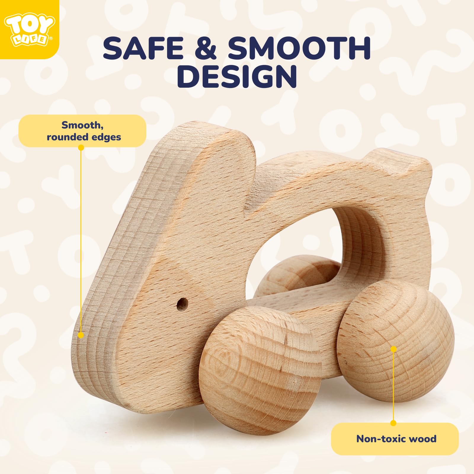 Montessori Wooden Toy Cars for Babies 0-12 Months - Elephant & Rabbit Animal Pull Toys - 1st Birthday Gift for Boys & Girls - Safe Baby Nursery Decor | Perfect for Early Learning, Playtime & Room Decoration