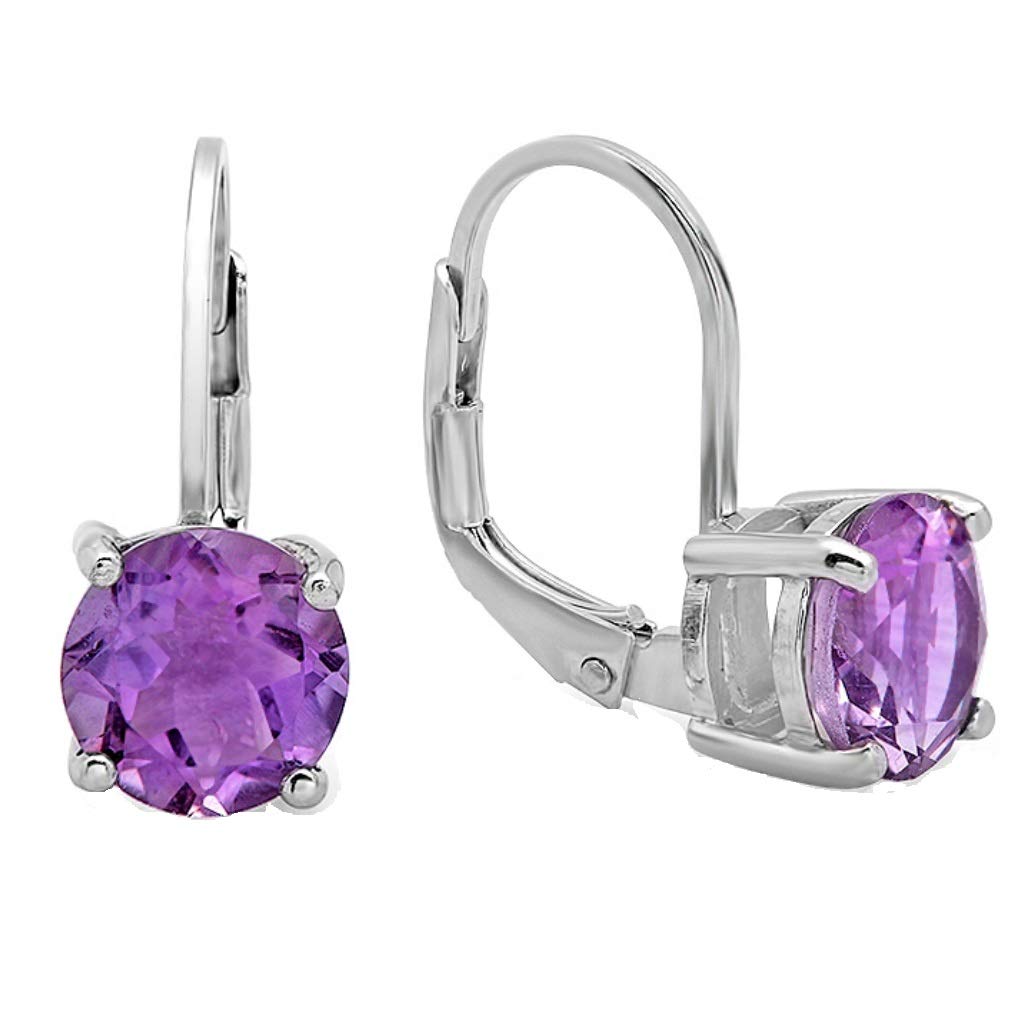 925 Sterling Silver Gemstone Lever Back Earrings for Women – Elegant Dangle Earrings for Parties, Weddings & Special Occasions