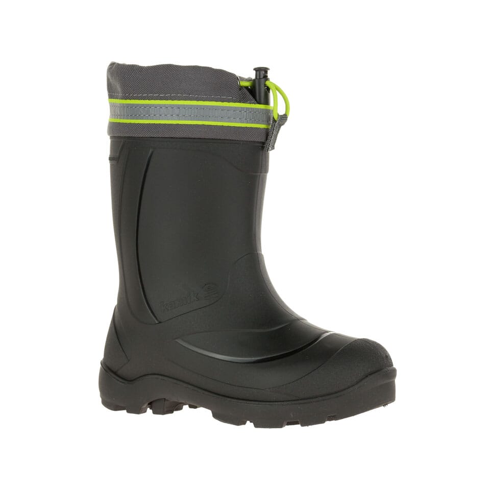 Kamik Charcoal/Lime Snobuster 3 Boot - Waterproof Winter Snow Boots for Men & Women - Perfect for Hiking, Snowshoeing & Cold Weather Outdoor Activities