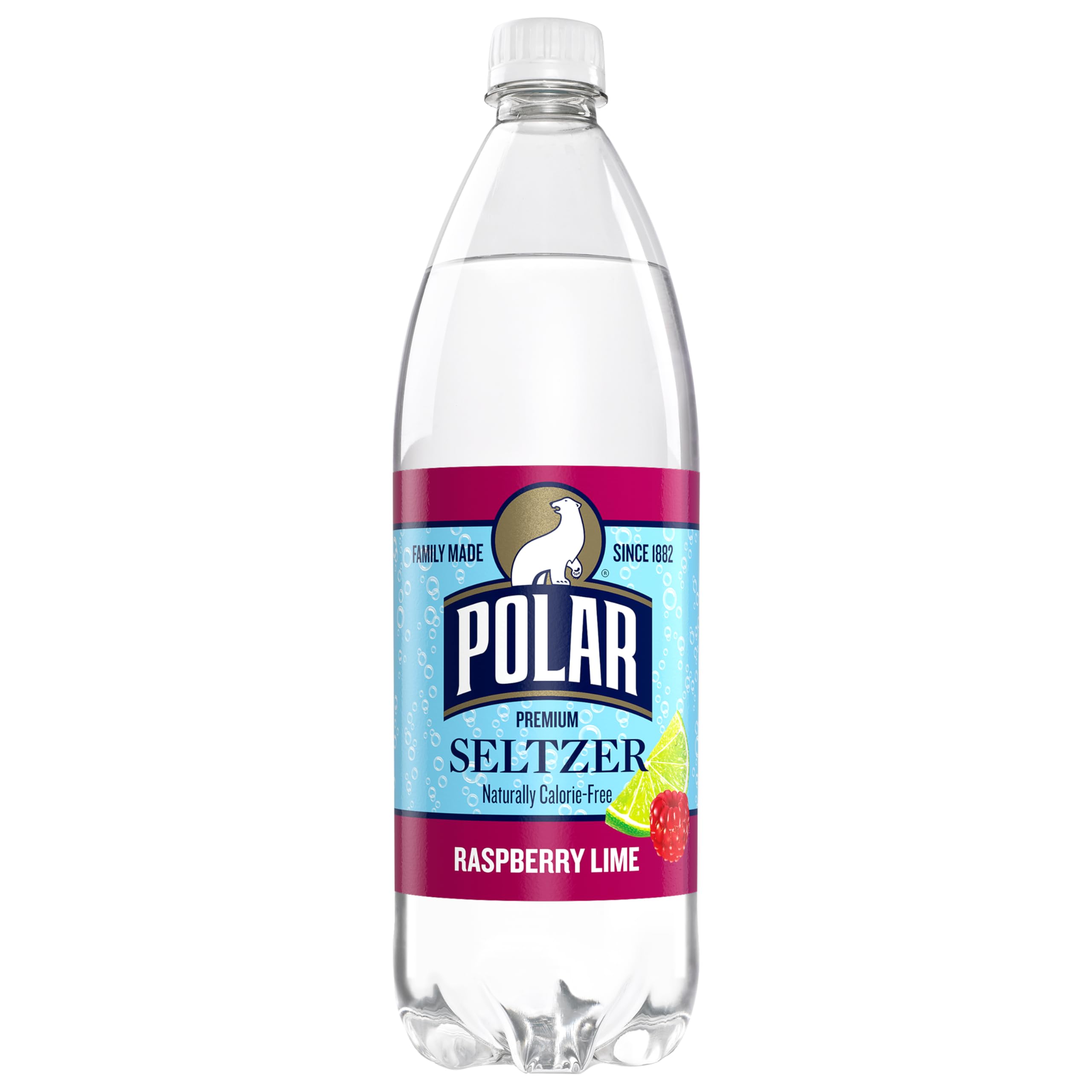 Polar Seltzer Raspberry Lime Sparkling Water - 12 Pack (33.8 Fl Oz Cans) | Refreshing Zero Calorie Carbonated Drink for Parties, Picnics & Healthy Hydration