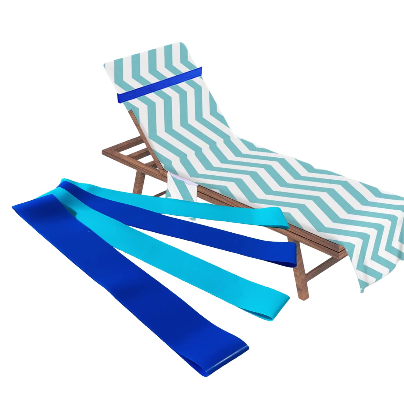 4 Pack Premium Towel Bands for Beach & Pool Chairs - Heavy Duty Rubber Towel Clips - Must Have Cruise & Travel Accessories - Secure Towel Holder for Lounge Chairs - Perfect for Beach Vacations, Poolside Relaxation & Cruise Trips