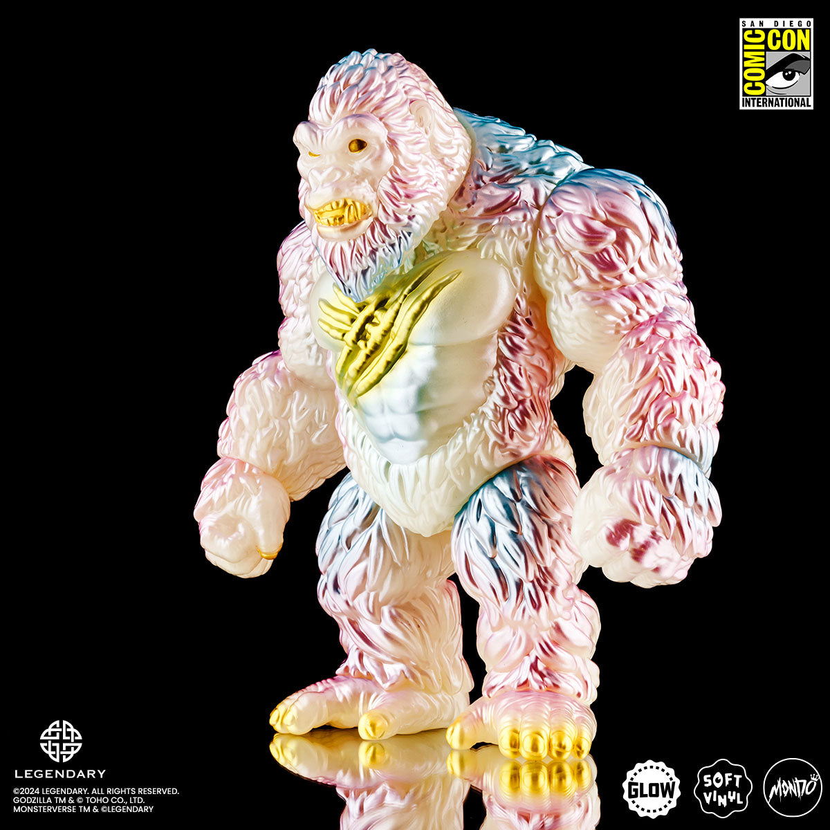 Godzilla vs Kong: The New Empire Kong Soft Vinyl Collectible Figure - Cherry Blossom Glow in The Dark Edition - Perfect for Movie Fans, Anime Collectors & Home Decor Display