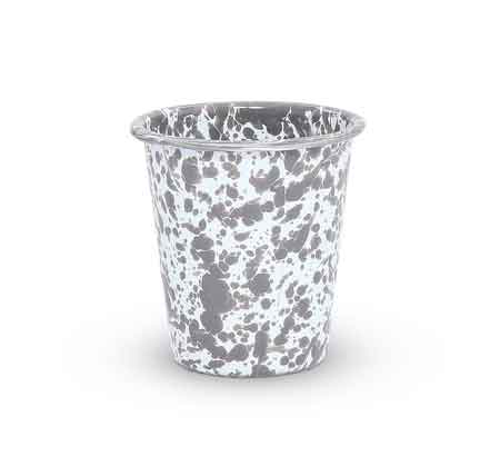 Premium 10 oz Enamelware Tumblers - Set of 4 Gray Marble Coffee Cups for Camping, Picnics & Outdoor Adventures