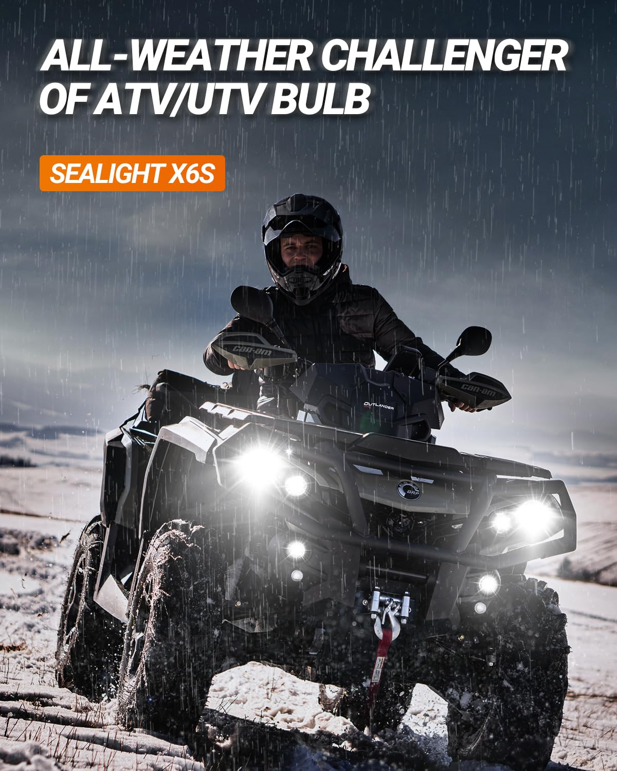 SEALIGHT X6S 80000LM 9005 9006 LED Fog Light Bulbs - Ultra-Bright 6000K Daylight White HB3 HB4 Bulbs, IP68 Waterproof, Plug & Play in 5 Minutes (Pack of 2) - Perfect for Off-Roading, Night Driving & Foggy Conditions