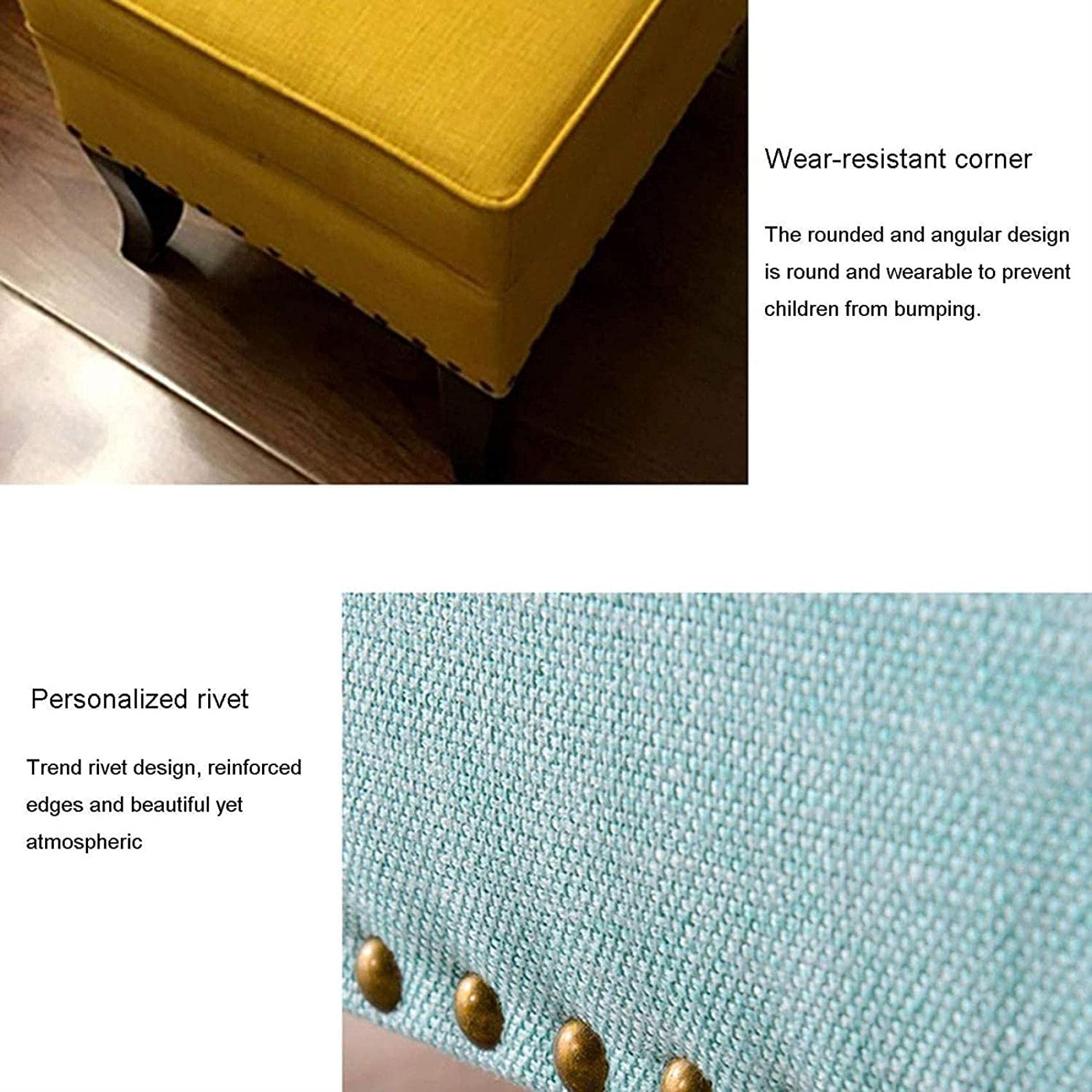 Multi-Purpose Burlap Storage Ottoman Foot Stool - Shoe Bench, Makeup Seat, Bed End Stool with Hidden Storage | Perfect for Living Room, Bedroom & Entryway Organization