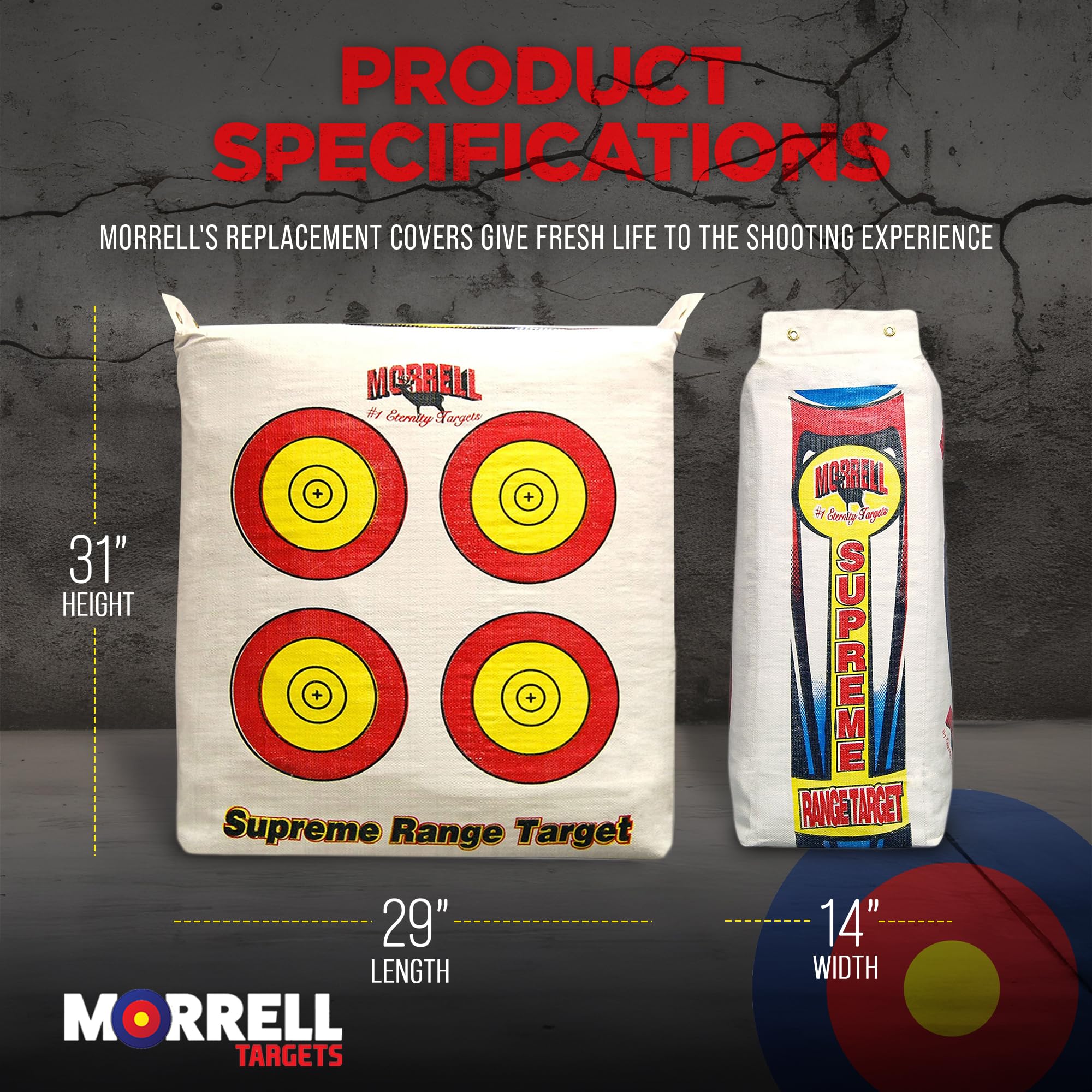 Morrell Weatherproof Supreme Range Archery Bag Target - NASP Field Point Cover with 2 Shooting Sides & 4 Shooting Spots (3 Pack) | Durable Outdoor Practice for Archery Enthusiasts & Competitions