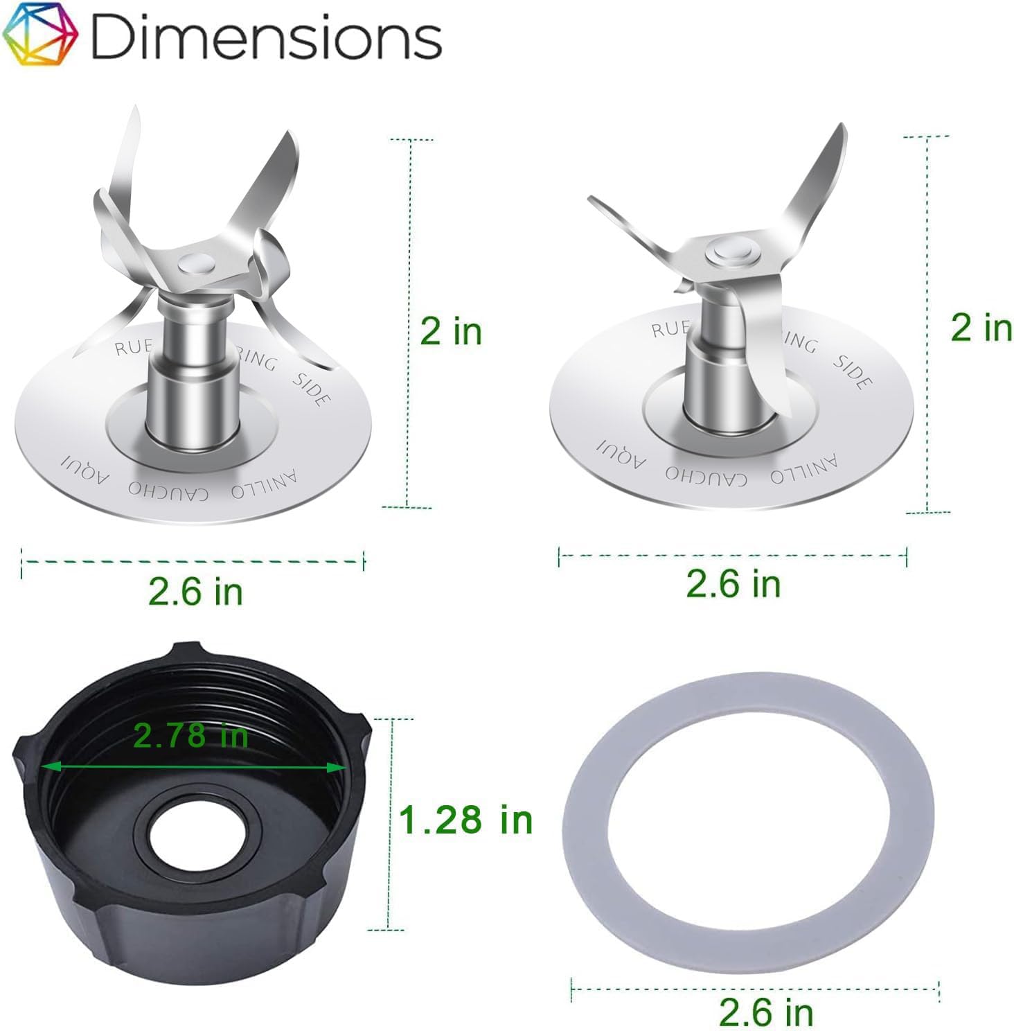 Oster Blender Replacement Parts - 6 Cup Glass Jar with Lid, 4961 4-Point Ice Crushing Blade, 4902 Base Cap & Gasket - Compatible with Oster & Osterizer Blenders - Perfect for Smoothies, Ice Crushing & Food Prep
