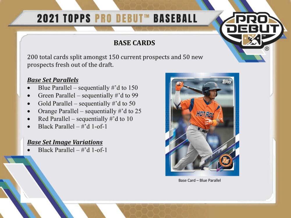 2021 Topps Pro Debut Baseball Hobby Box - 24 Packs (8 Cards Each) with 4 Autographs or Relic Cards | Collectible Trading Cards for Baseball Fans & Sports Memorabilia Collectors | Perfect for Trading, Displaying, and Investment