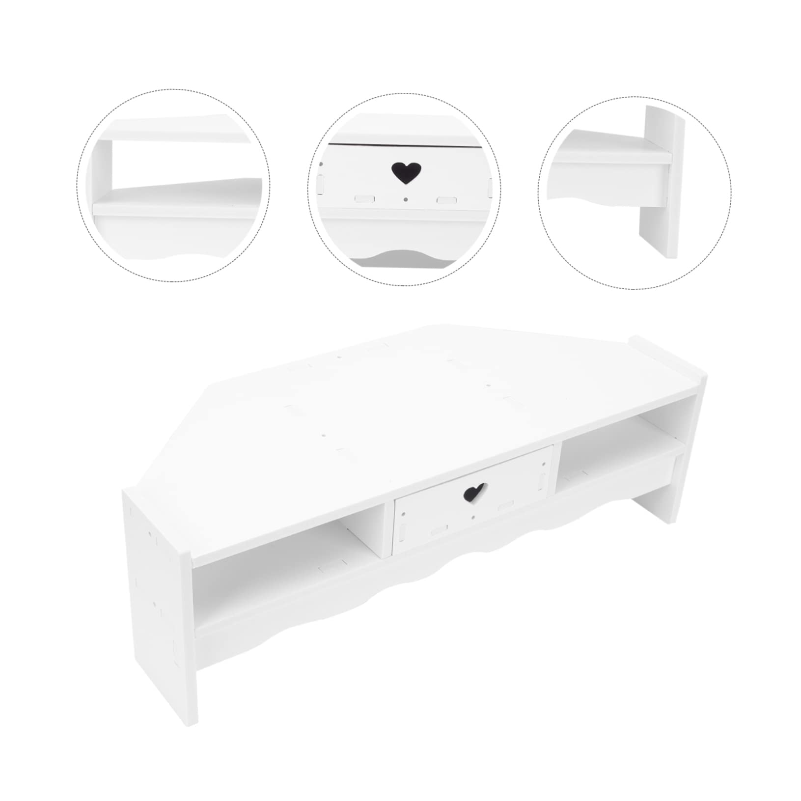 1PC Monitor Stand Drawer Desk Organizer - Adjustable Computer Monitor Riser with Storage Shelf for Home Office, Gaming Setup & Workspace Organization (Black)
