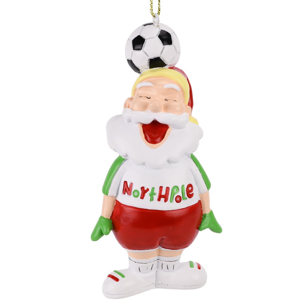 Tree Buddees Soccer Santa Sports Christmas Ornament - Handmade Holiday Decor for Soccer Fans, Perfect for Christmas Tree, Gift Exchange & Sports Themed Party Decorations