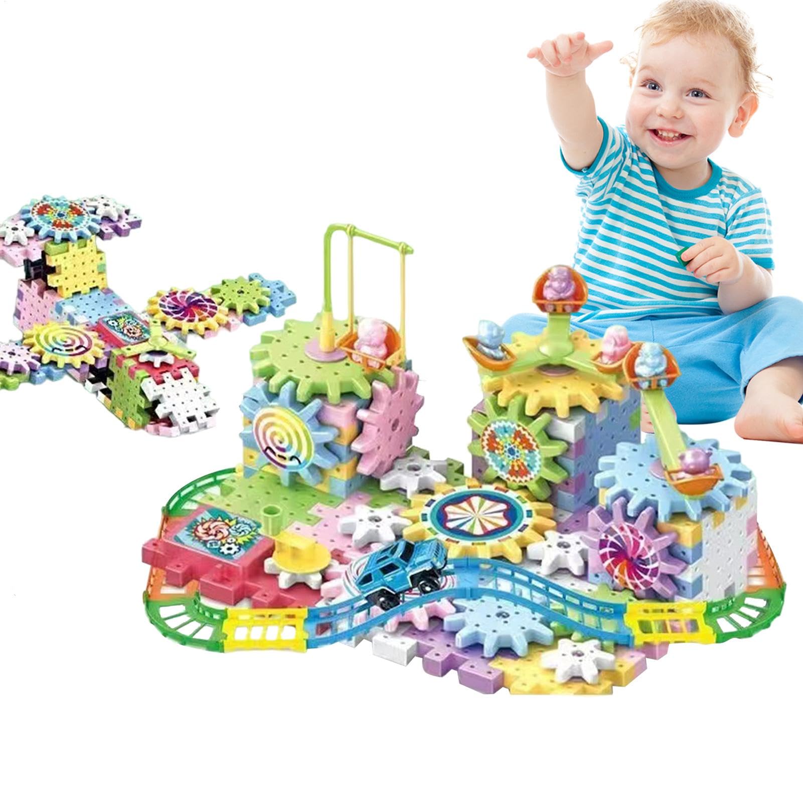 STEM Electric Gears Building Blocks Toy - 263Pcs Rotating Educational Construction Kit for Kids | Science Learning Toys | DIY Electric Motor Engineering Set | Perfect for Classroom STEM Activities & Creative Play