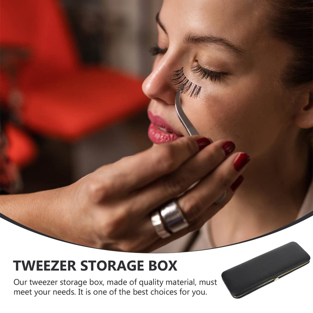 2-Piece Beauty Box Storage Organizer - Lash Tool & Tweezers Holder Case for Eyelash Extensions, Makeup Accessories - Perfect for Salon, Travel & Home Makeup Organization