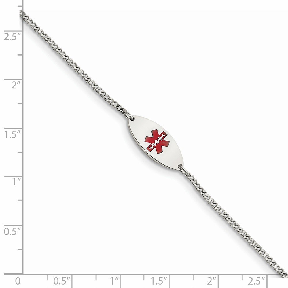 Sterling Silver Enameled Medical Alert Bracelet for Women - Hypoallergenic & Durable - Perfect for Emergency ID, Nursing, Healthcare Professionals & Daily Wear