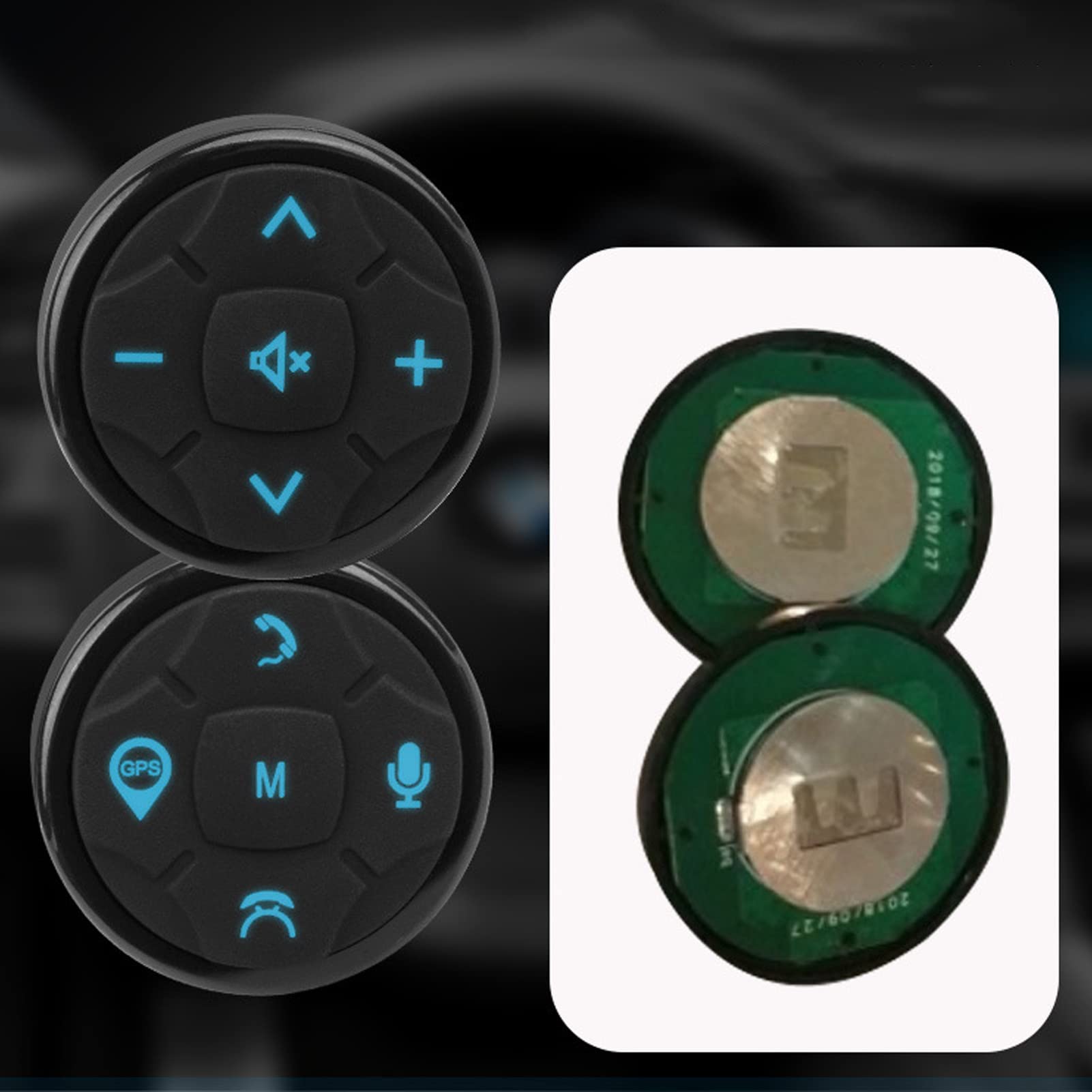 Bluetooth Steering Wheel Control Buttons - Wireless Remote for Radio, Navigation & Phone Calls | Perfect for Car Accessories & Hands-Free Driving