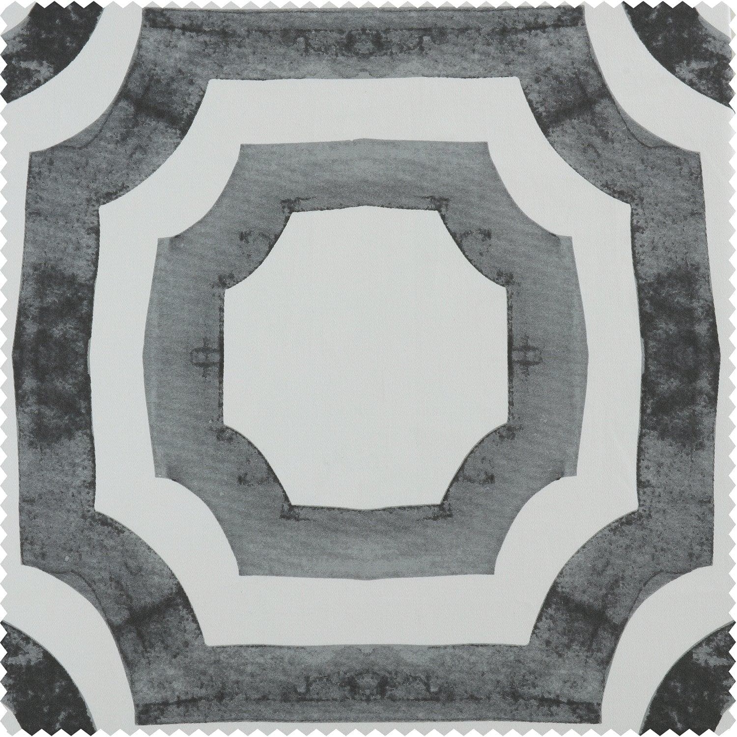 Mecca Steel Geometric Printed Cotton Swatch - Premium Fabric Sample for Fashion Design, Home Decor & DIY Craft Projects
