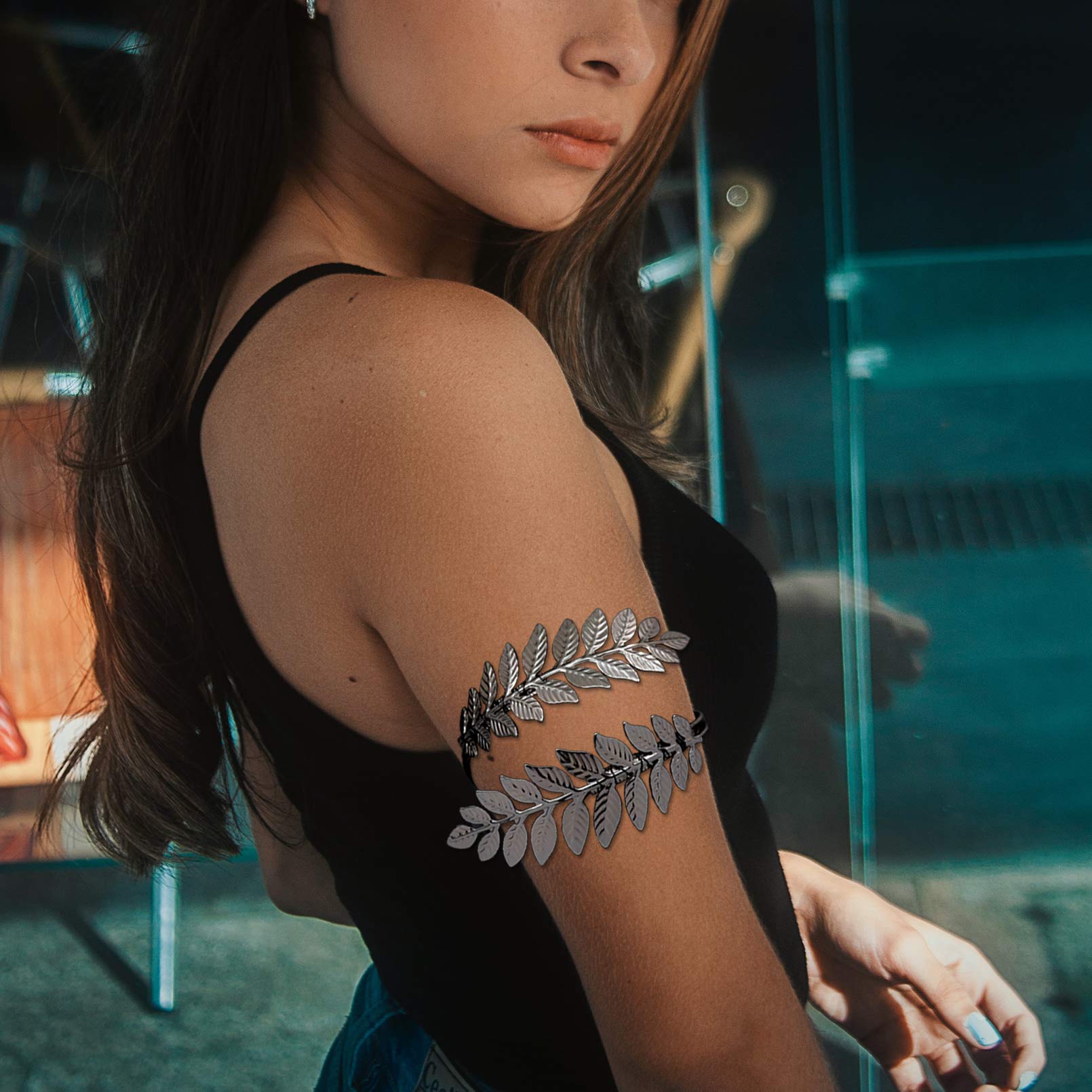 RechicGu Leaf Tree Bracelet - Greek Roman Laurel Arm Cuff Bangle for Women, Elegant Armband for Christmas, Festival, Bridal & Special Occasions | Perfect for Weddings, Parties and Boho Fashion Accessories