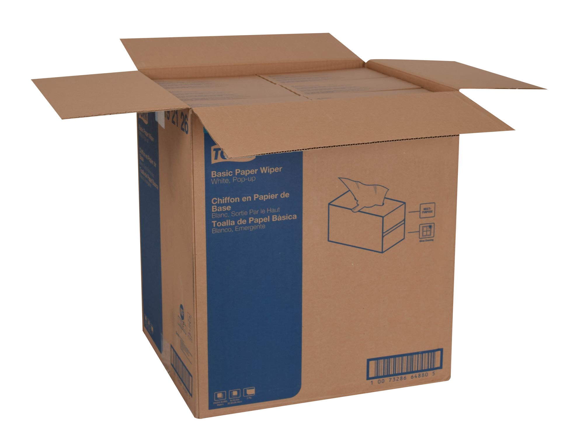 Tork Basic Paper Wiper Pop-Up Box | Premium Disposable Paper Towels for Kitchen, Bathroom & Office Cleaning | Bulk Paper Towel Dispenser for Home & Commercial Use