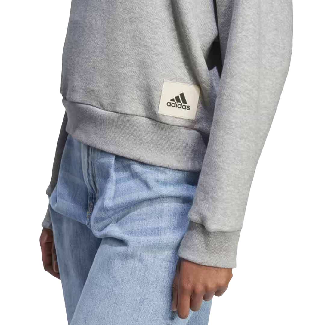 adidas Women's Lounge French Terry Sweatshirt - Soft Casual Pullover Hoodie for Relaxing at Home, Running Errands & Athleisure Wear (IJ8445)