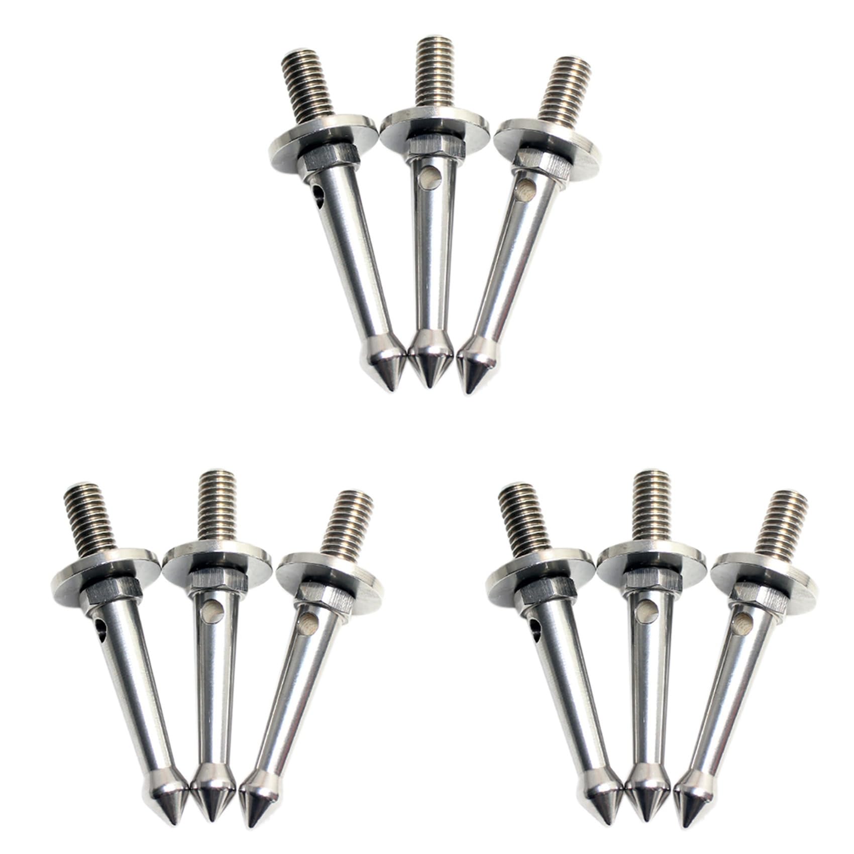 Zunedhys 9Pcs Stainless Steel 3/8 Inch Tripod Foot Spikes - Heavy Duty Camera Tripod Accessories for Soft/Loose Terrain - Perfect for Outdoor Photography, Hunting & Hiking